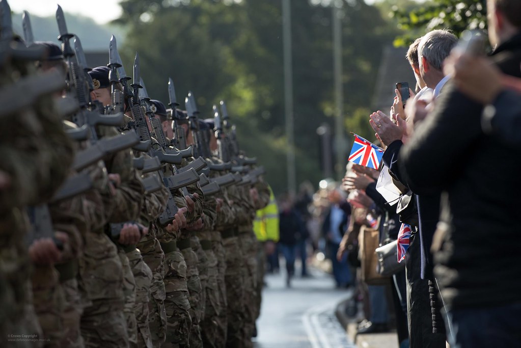 British Army 22 Engineer Regiment, marching through Andover, Hampshire (Crown Copyright, 2013)